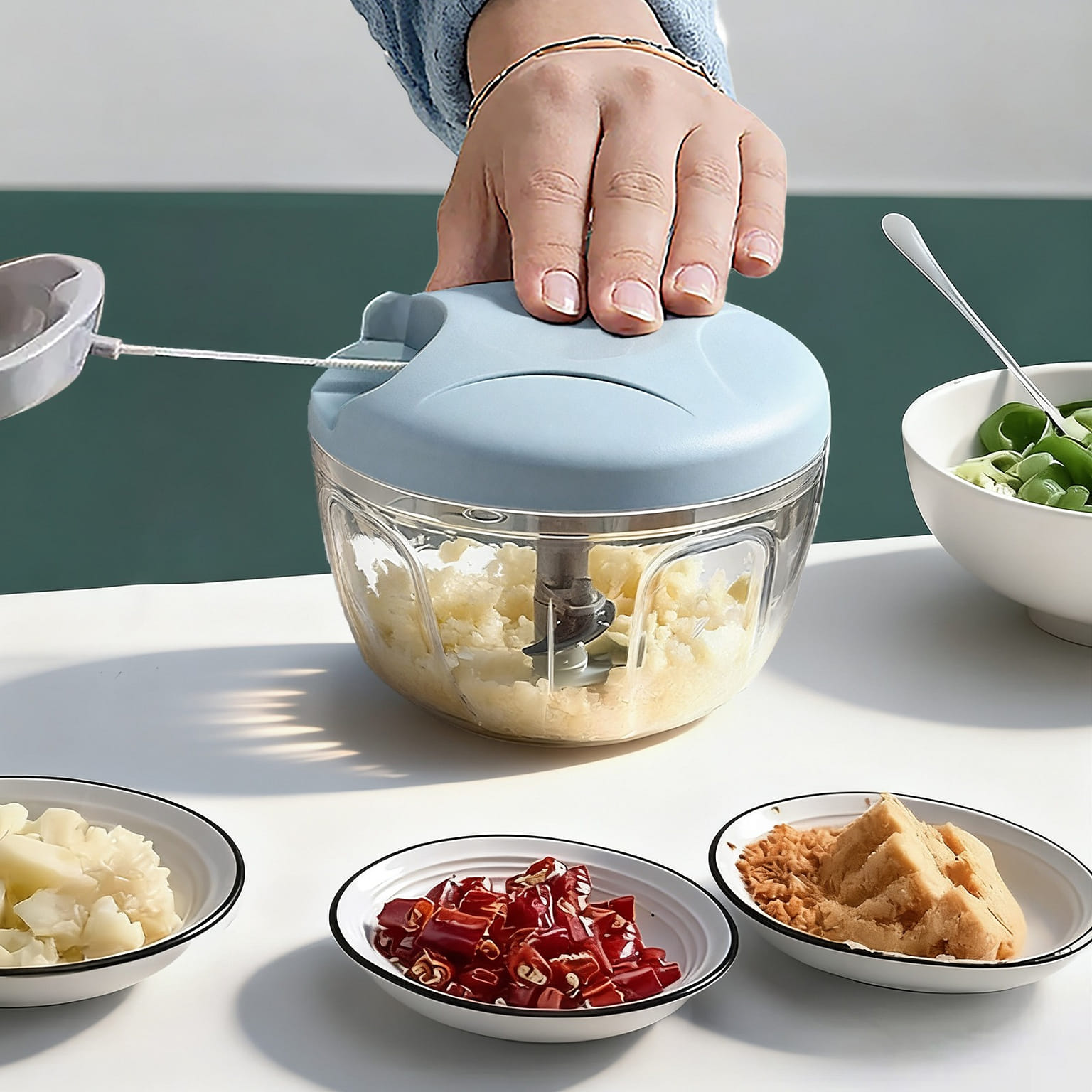 Manual Food Processor Vegetable Chopper 500ml 1 カウント