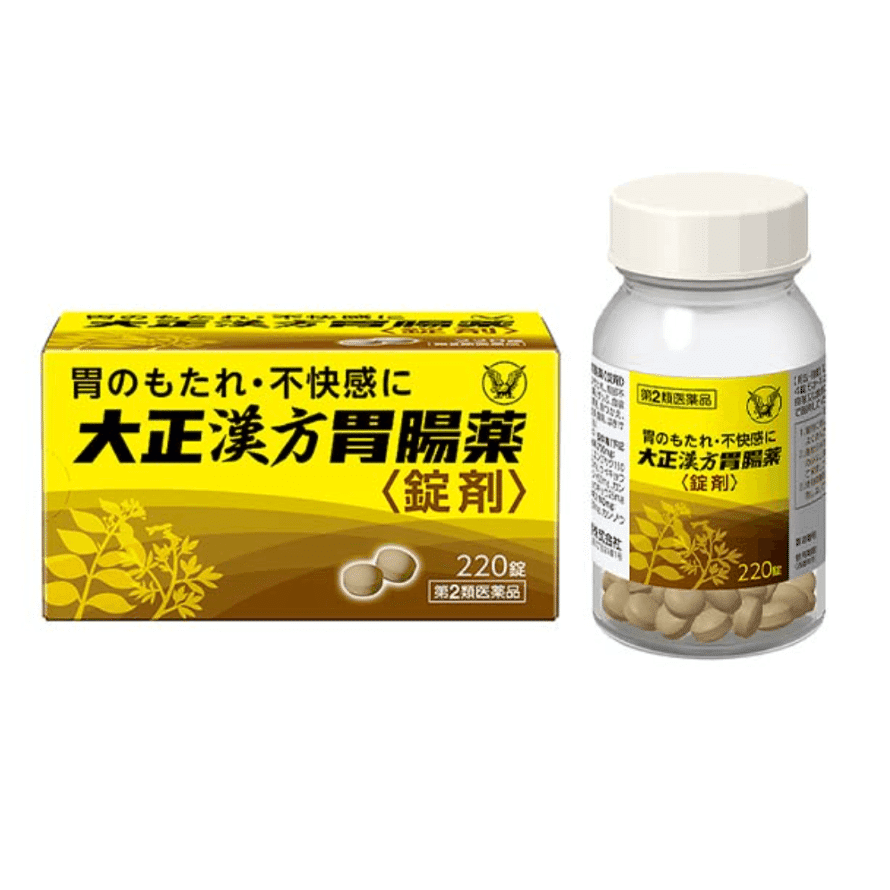 [Japan Direct Shipping] Taisho Kampo Traditional Chinese remedy Digestive remedy Relieves Stomach Ache, Bloating, Discomfort, Helps Digestion Tablets 220 Tablets 1 개