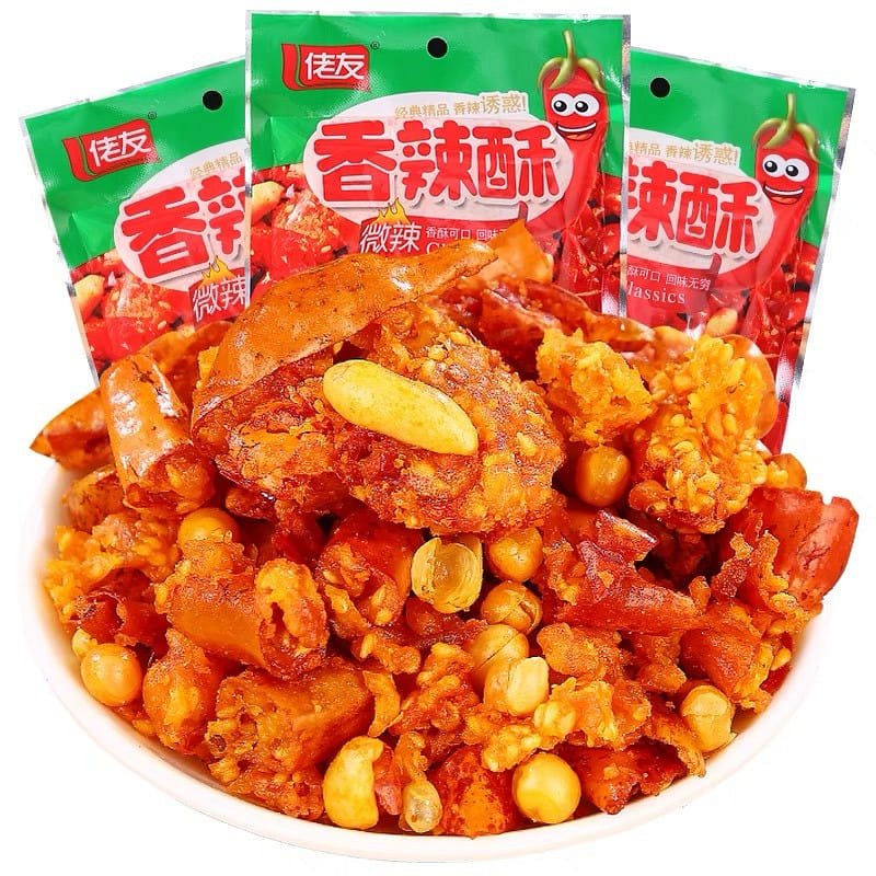 Lao You Spicy Crispy Fried Chili and Fried Peanuts 62 กรัม