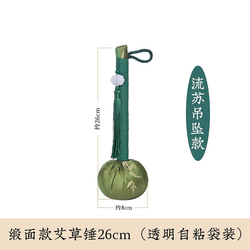 Hand-made ancient wormwood massage hammer 26cm Bamboo with Tassel 1 개입