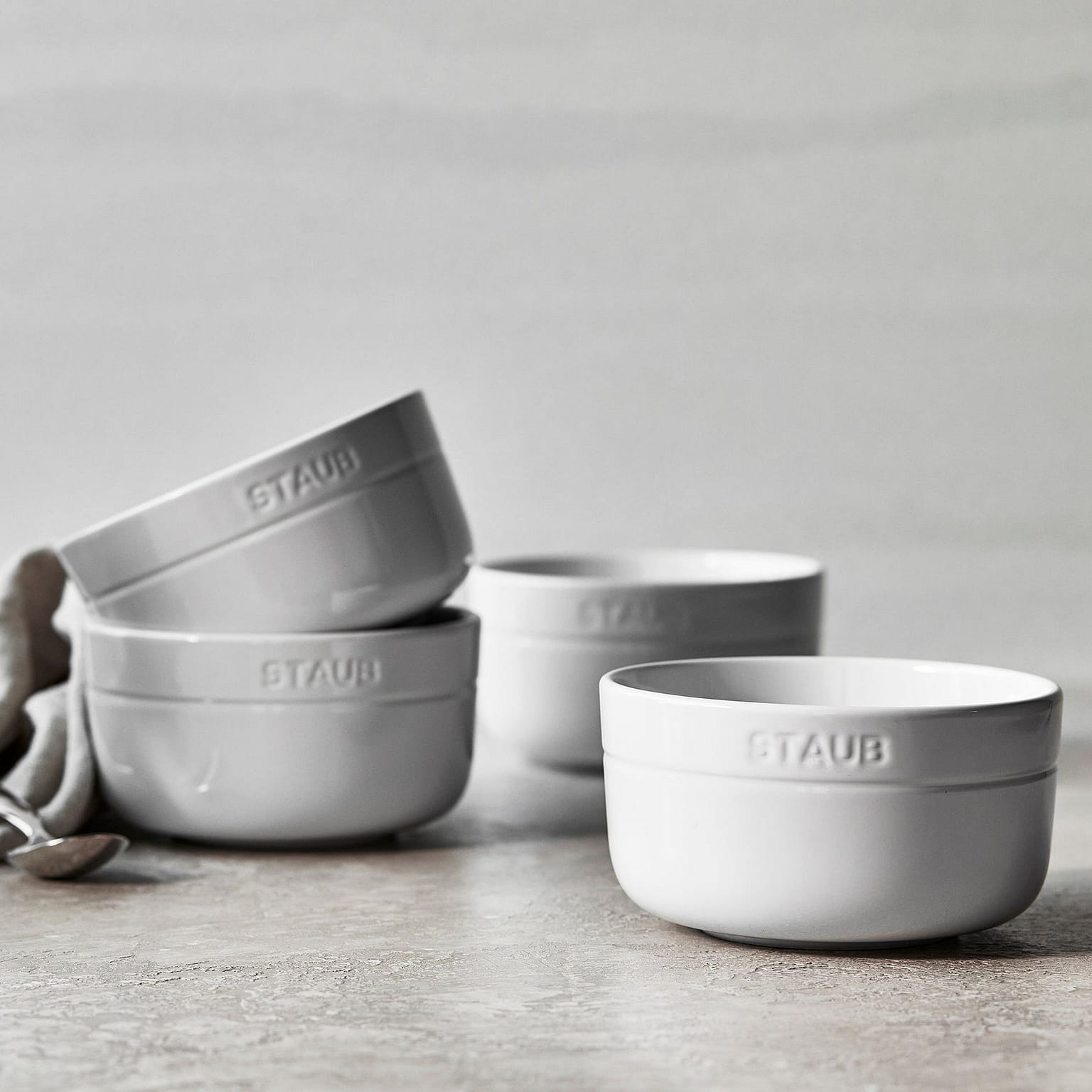 STAUB Ceramic Dinnerware 4-pc 5-inch Cereal Bowl Set 4-pc / White 1 개