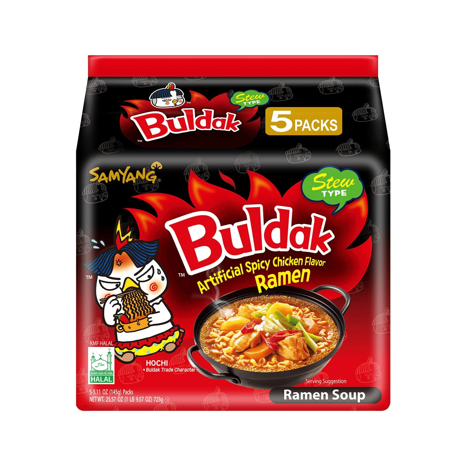 Samyang Buldak Stew Korean Spicy Hot Chicken Stir-Fried Noodles pack of 5 1 개