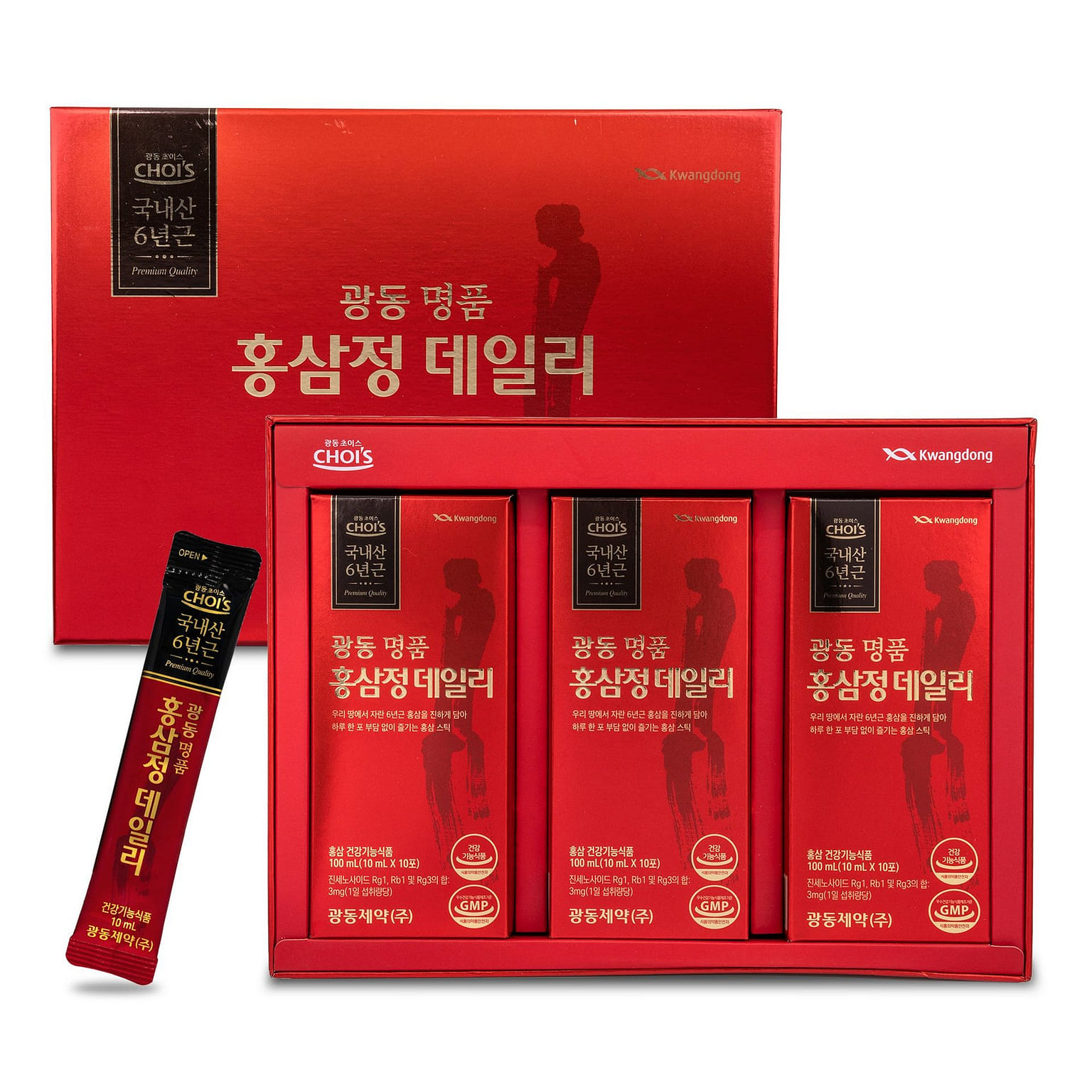 Kwangdong Hong Sam Jung Red Ginseng Extract Daily Stick 10ml * 30 Packs 1 개