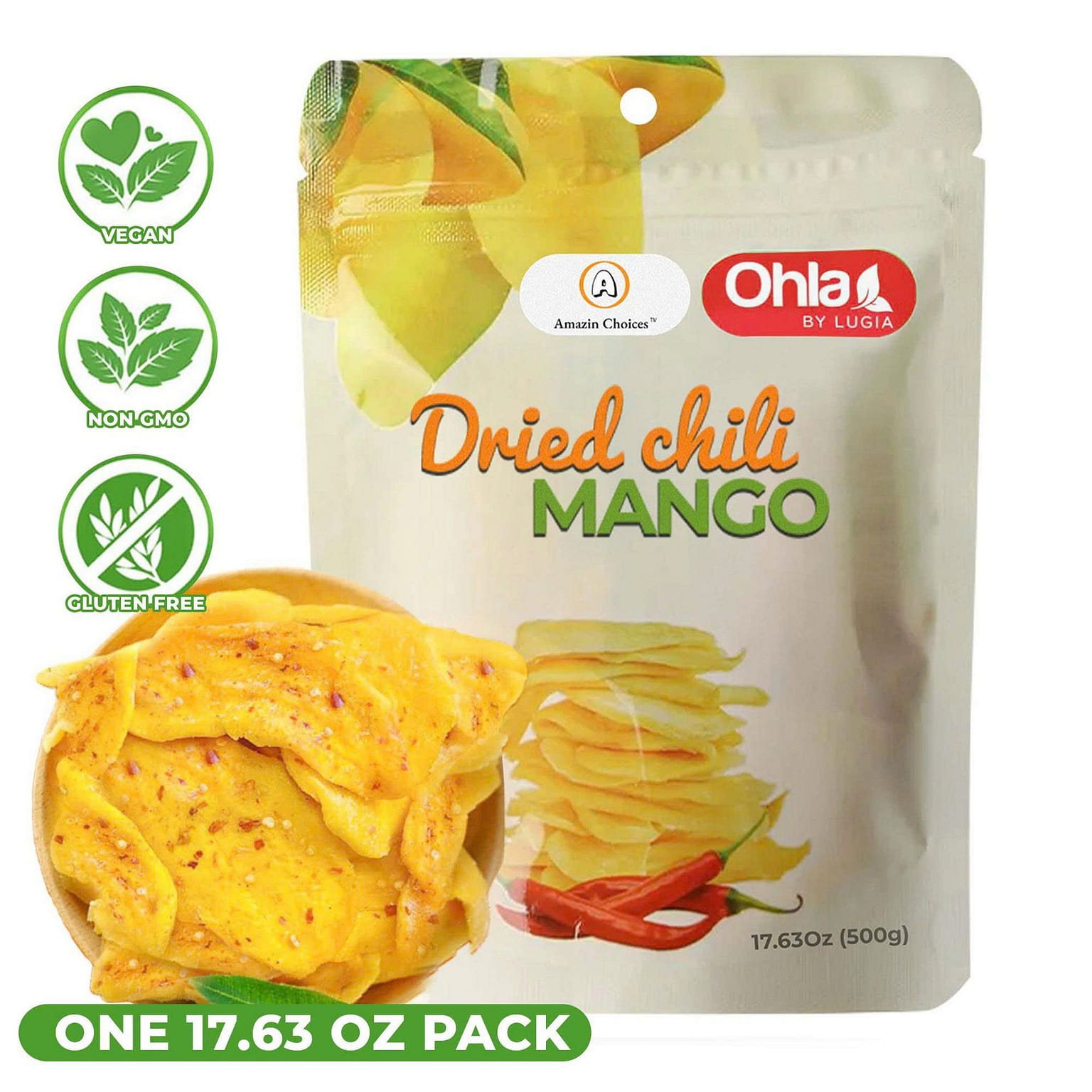 Mekong Delta Harvest - Dried chili mango 500g 1.1 ปอนด์