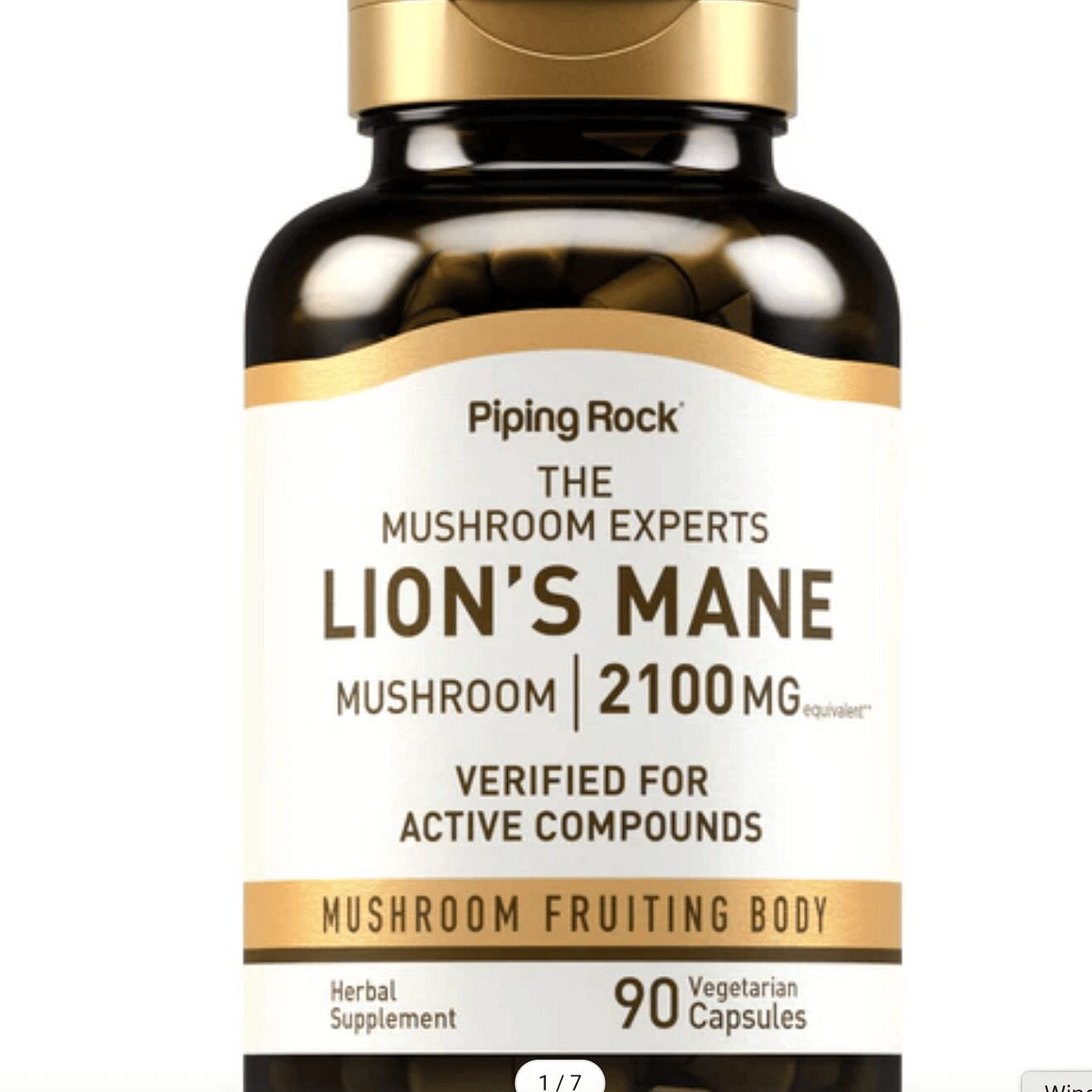 Super Lion's Mane Mushroom, 2100 mg, 90 Vegetarian 1 bottle