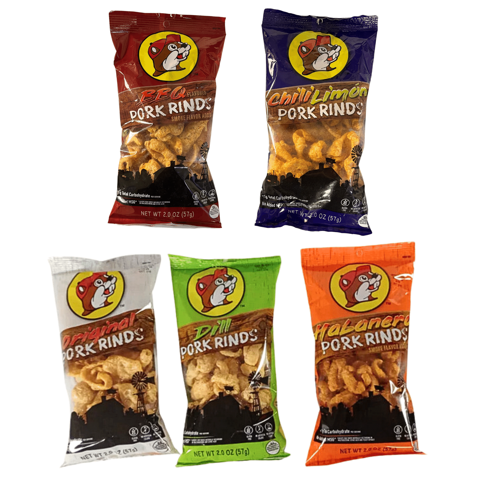 Buc-ee's Pork Rind Variety Pack | Pork Snack Box | Pork Skin Snacks 5 개
