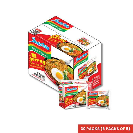 weee_dried_Indomie Mi Goreng instant Stir Fry Noodles, Halal 1 count*30 pack