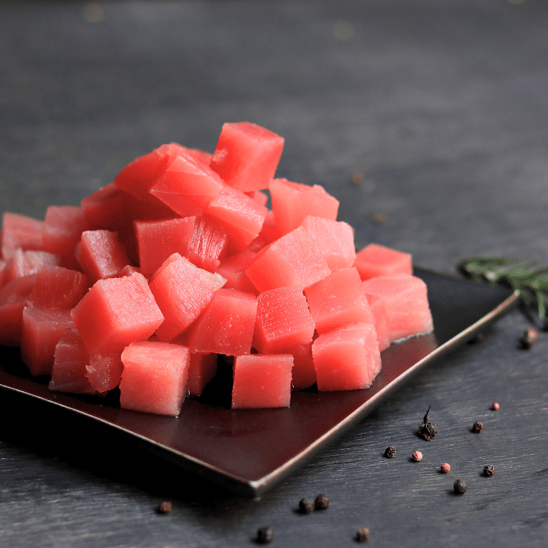 Tuna Poke Cubes - Wild Caught Sushi Grade Tuna- 1 Lb/bag 1 ปอนด์