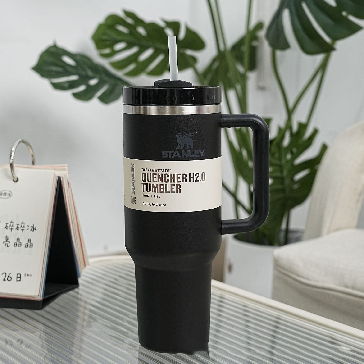 STANLEY 40oz. Quencher H2.0 Stainless Steel Vacuum Insulated Tumbler(Black) 40 온스