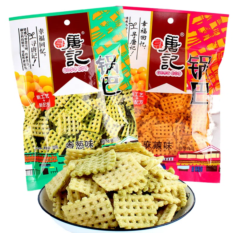 寻唐记 锅巴膨化小米锅巴 2袋 香葱 +麻辣味 140 克