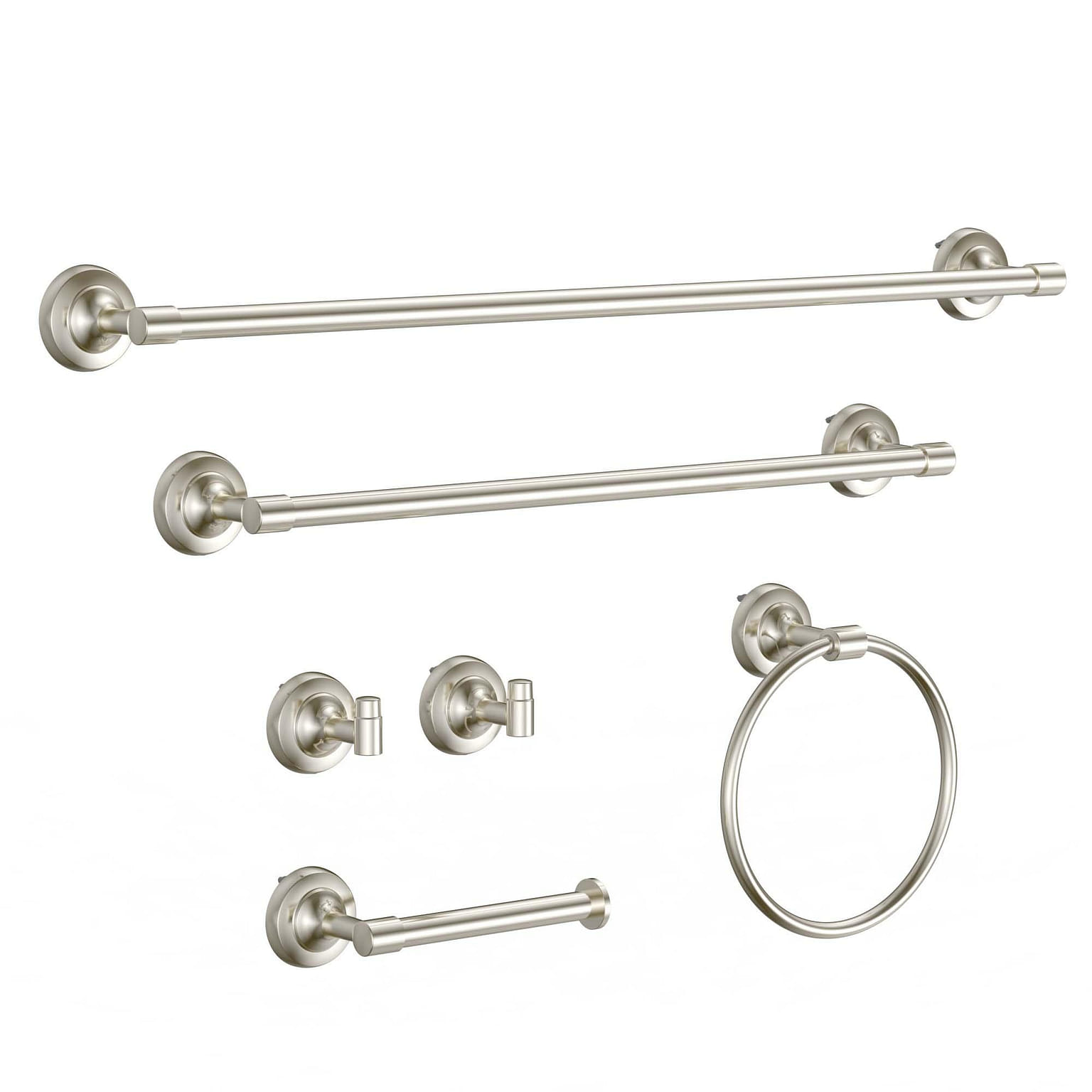 6-Piece Bath Hardware Set with Towel Ring/Bar Toilet Paper Holder Hook in BN 2.56 ปอนด์