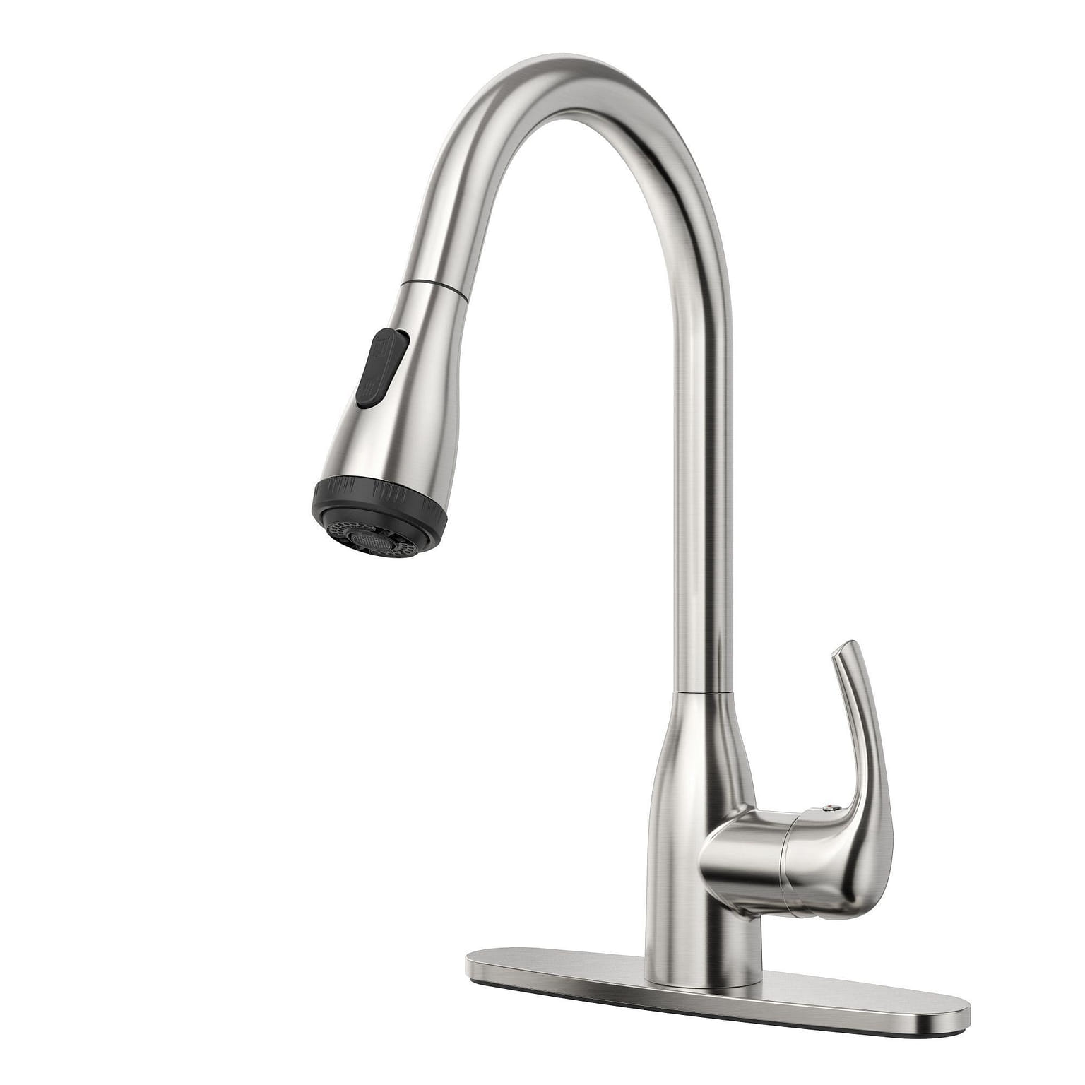 Single-Handle Pull-Down Sprayer Kitchen Faucet with 4-Function in Brushed Nickel 7.97 파운드