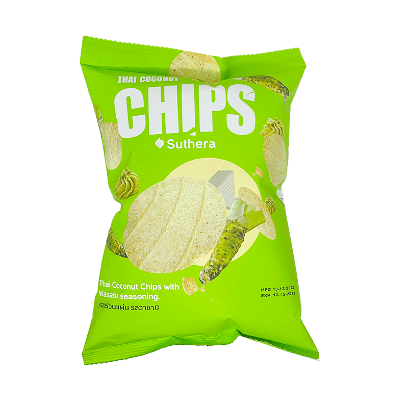 Suthera Thai Coconut Chips with Wasabi Seasoning 42 グラム