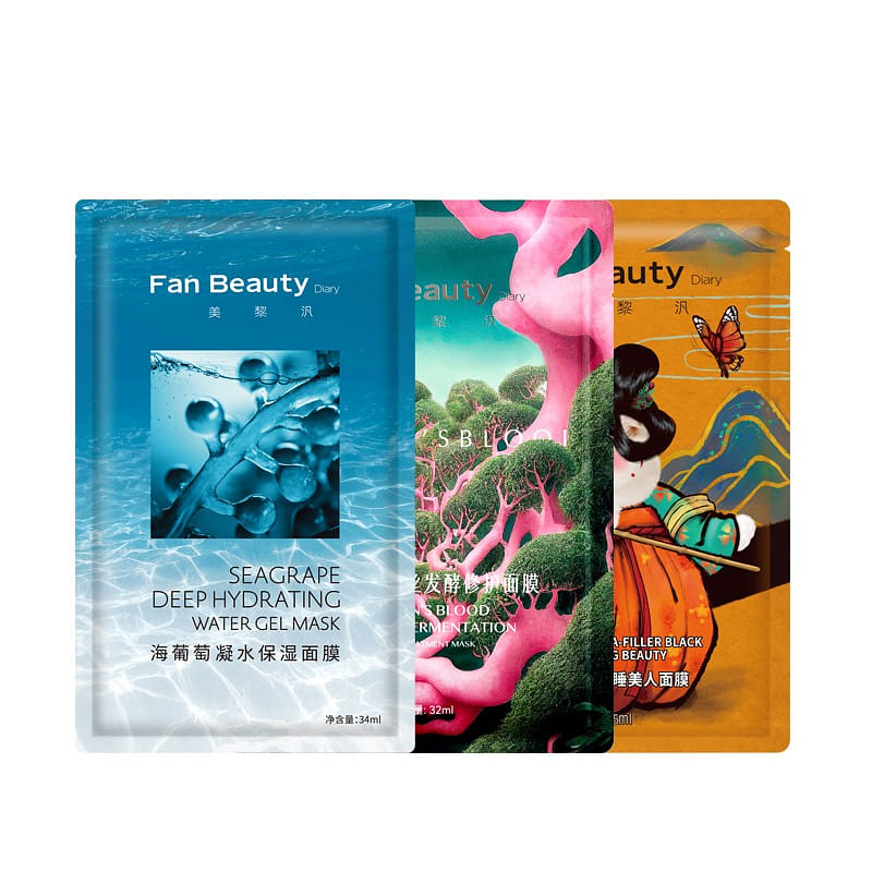 FanBeauty Diary 3 pcs Masks Sea grape+Sleeping beauty+Dragon's blood 1 ส่วน