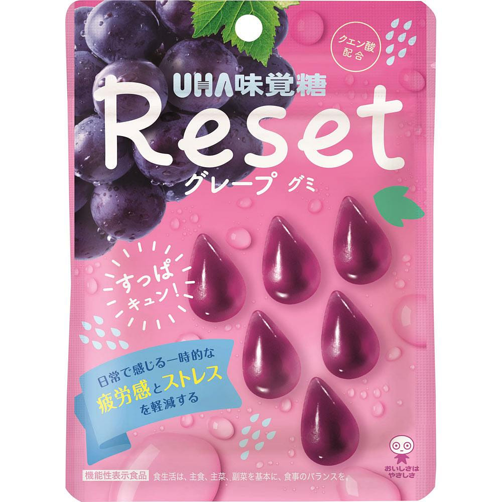 【Japan DirectMail】UHA Functional Claims Reset Grape Gummy 2 Pack 40 그램