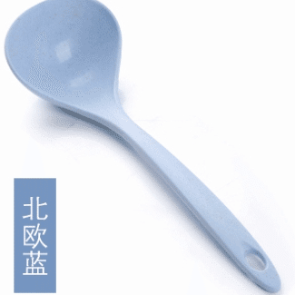 2 Count-Plastic Thickened Long-Handled Soup Ladle-Blue 2 カウント