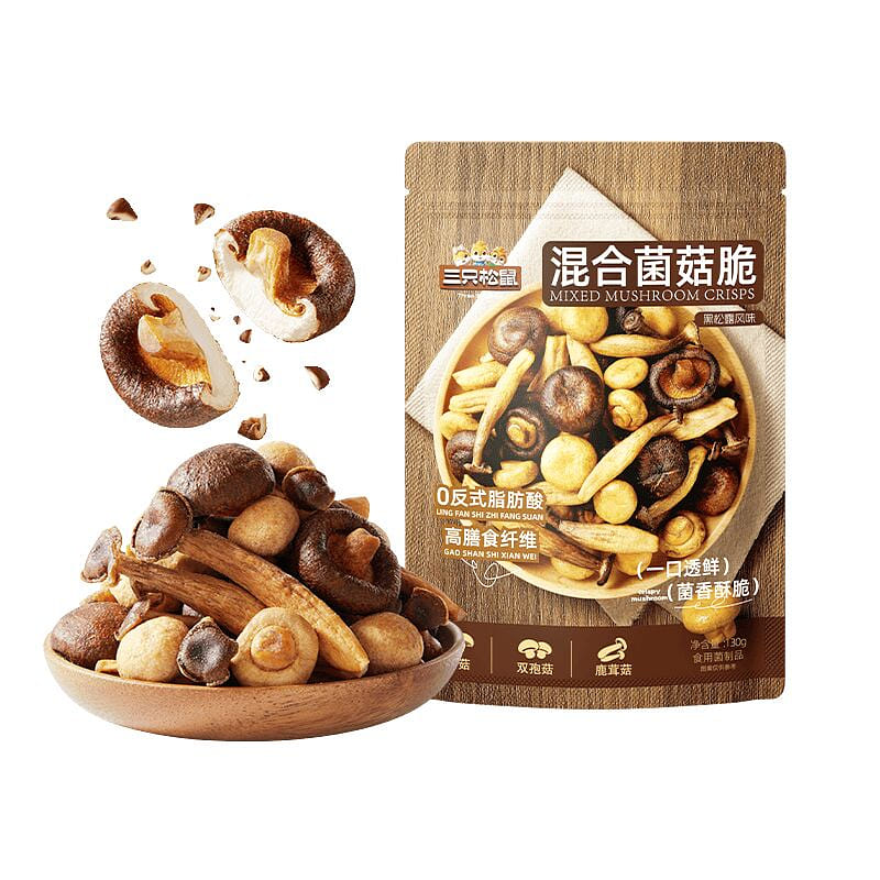 Three Squirrels Mixed Mushroom Crispy 130g 130 g