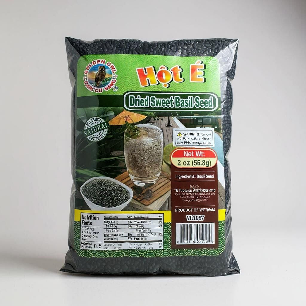 Dried Sweet Basil Seed (Hot E) 100% Natural 56.8 그램