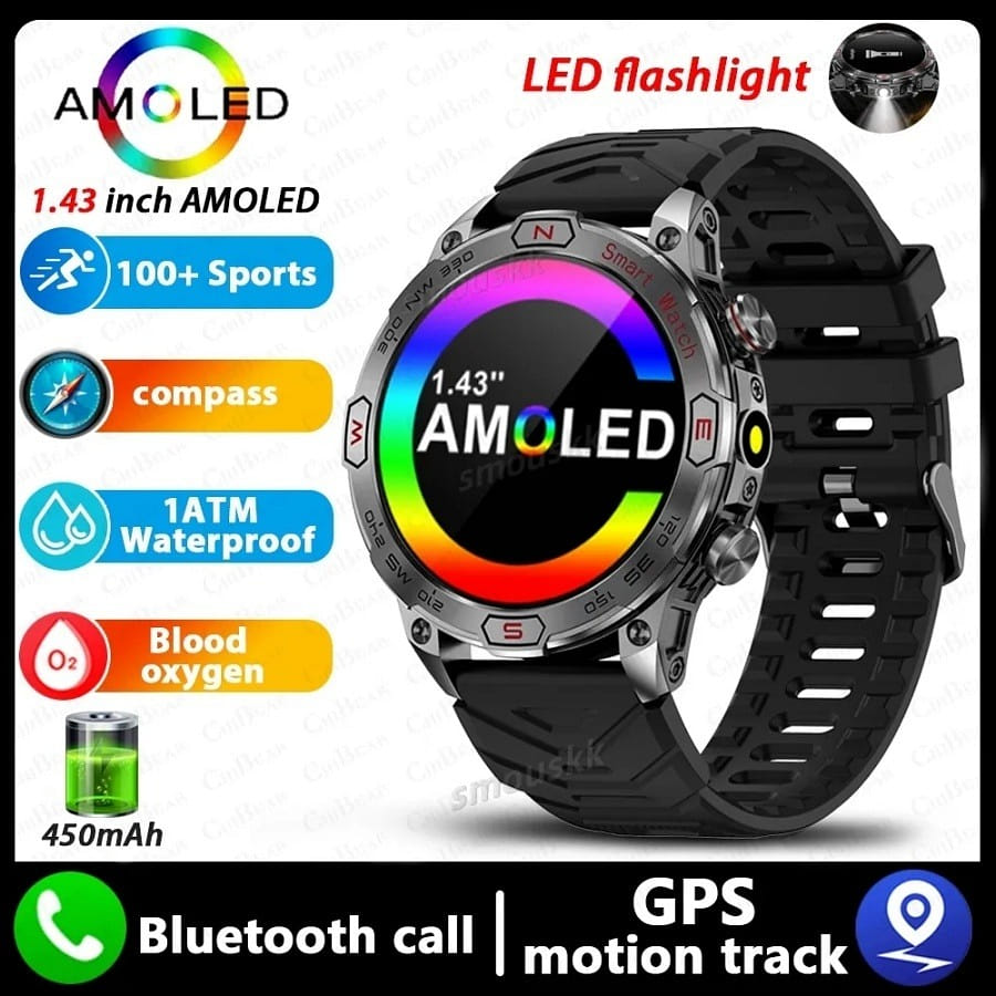 1ATM Waterproof Outdoor Military Smart Watch 1 each