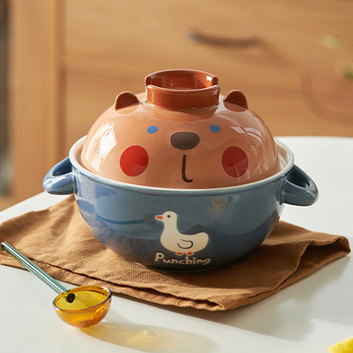 Cartoon Ceramic Noodle Bowls with Handles Bear 1 개