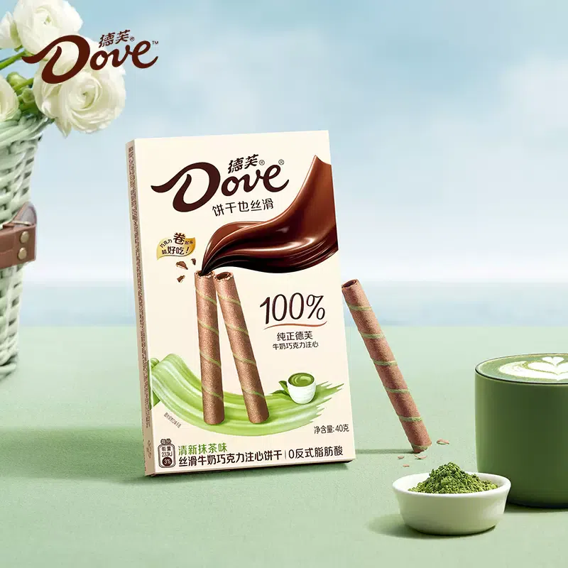 Dove Milk Chocolate Crispy Roll Cookies 40g * 1 Fresh Matcha Flavor 40 그램