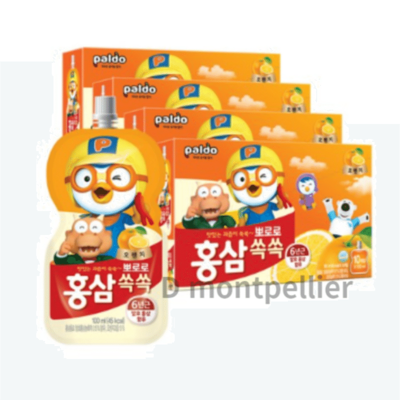 Nước Hồng Sâm Paldo Pororo Trẻ Em (100ml, 10 chiếc) 1 hộp