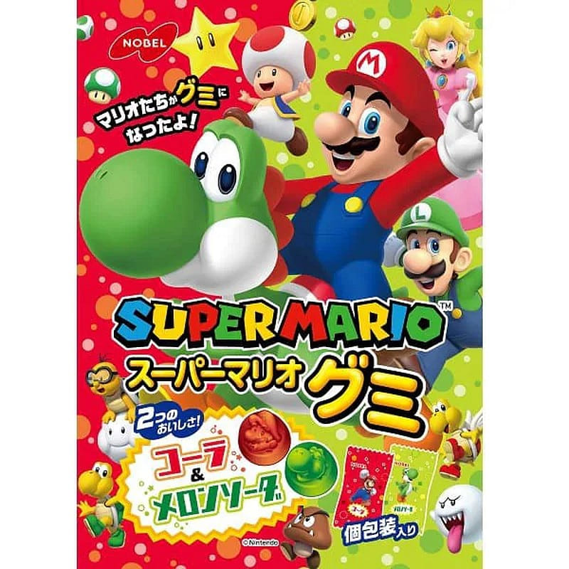 Nobel Super Mario Gummy Cola & Melon Soda 50g 1 개