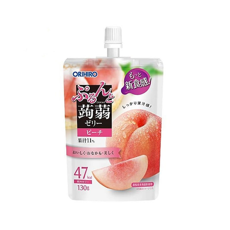 Orihiro Konjac Jelly Standing Pouch Peach 130g 1 개
