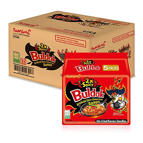 Samyang Buldak Jjajang Korean Spicy Hot Chicken Stir-Fried Noodles 4.94oz (Pack of 5) Chicken / 4.94 Ounce (Pack of 40) 1 each