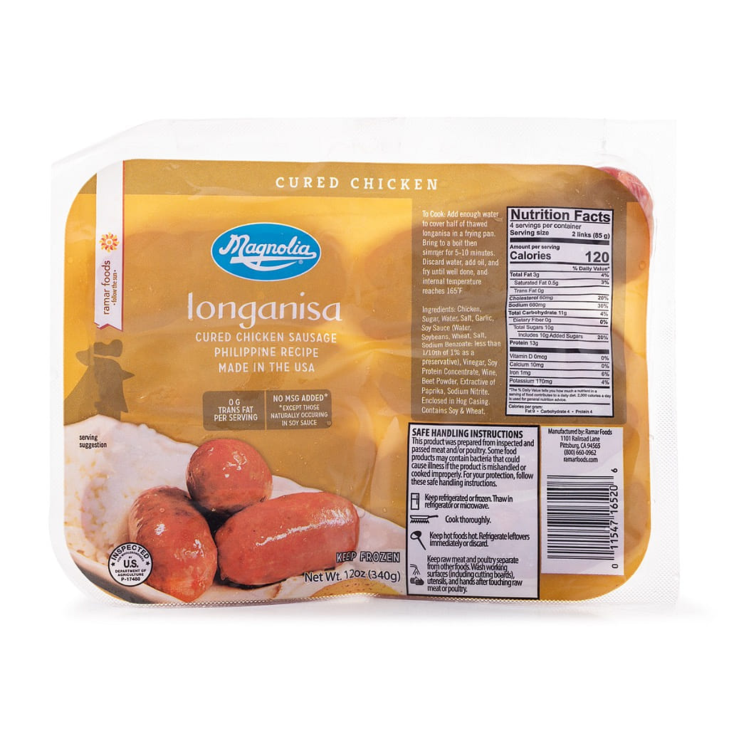 Magnolia Chicken Longanisa, Frozen 12 oz