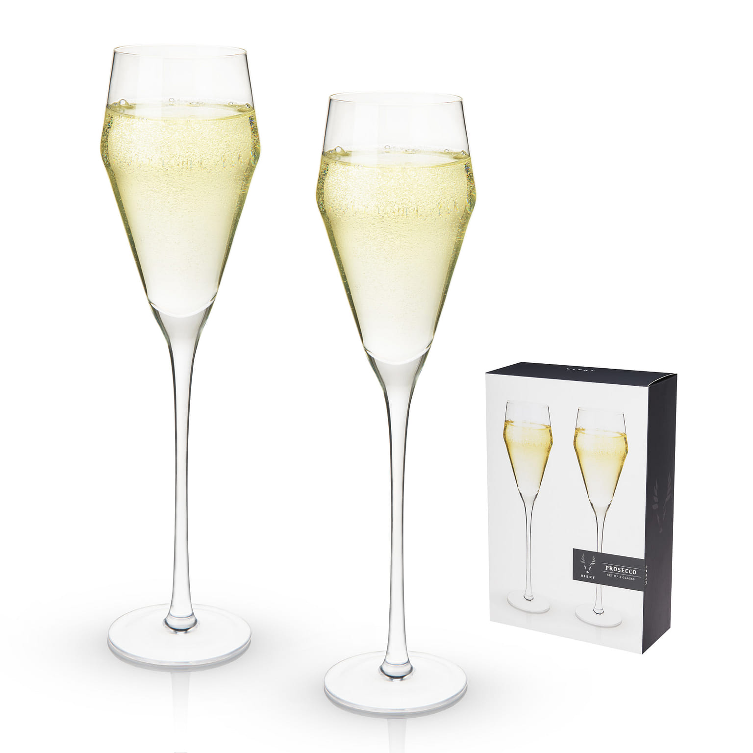 Angled Crystal Prosecco Glasses by Viski® 8 액량 온스