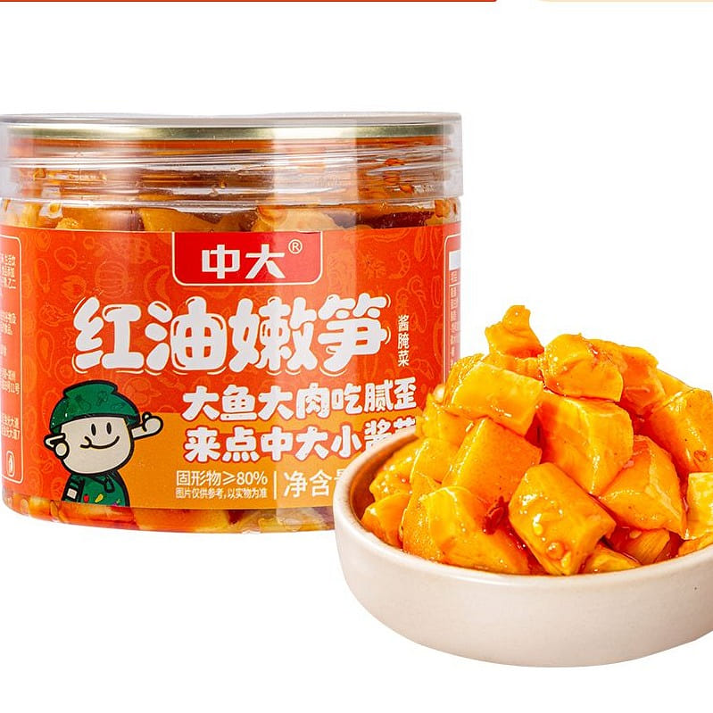 Red Oil Tender Bamboo Shoots Spicy Flavor 168g 168 g