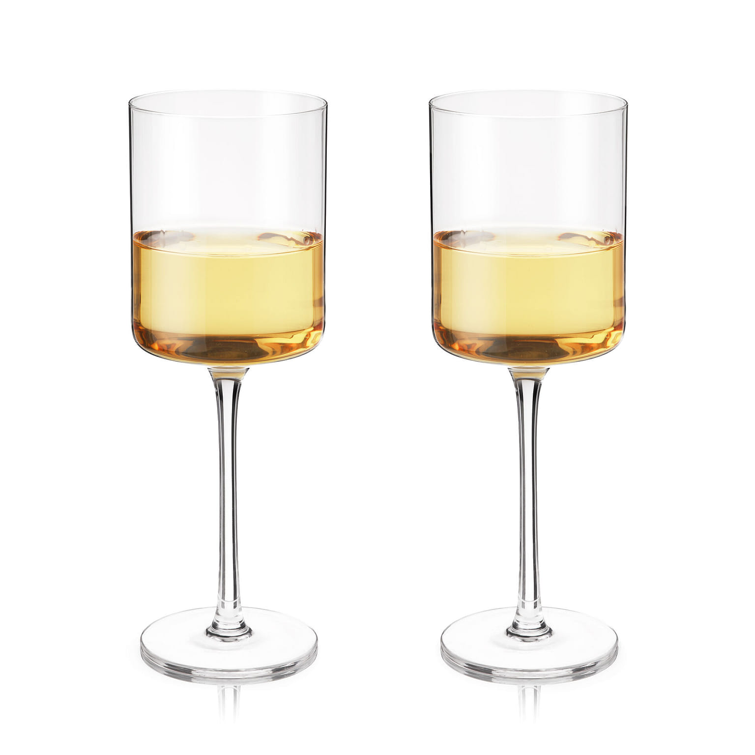 Viski Laurel White Wine Glasses, Crystal Stemmed Tumblers Glassware for Wine or Cocktails, Top Rack Dishwasher Safe, 13 Oz, Set of 2 13 オンス