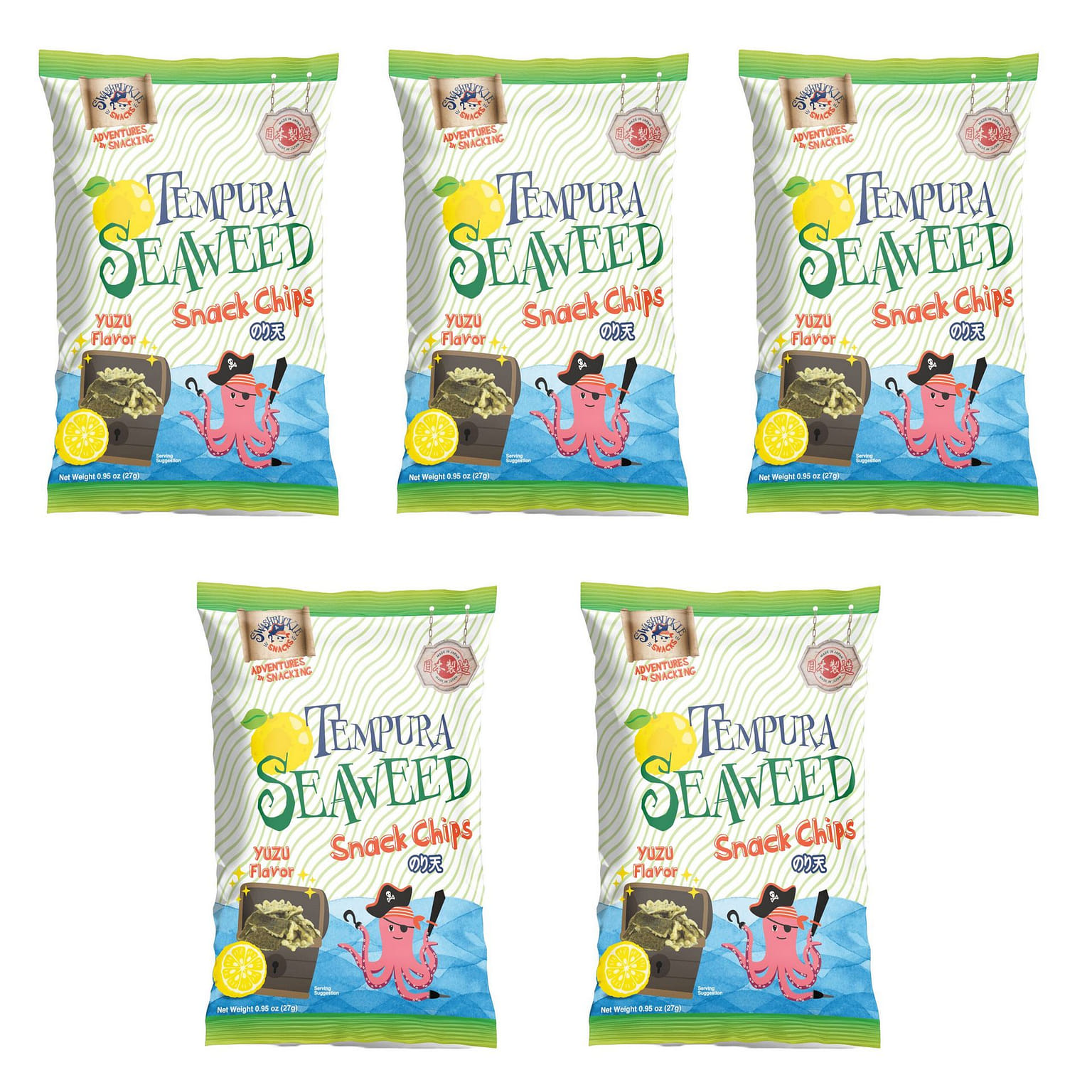 Seaweed Snack Chips Yuzu Flavor 0.95oz x 5 4.75 온스