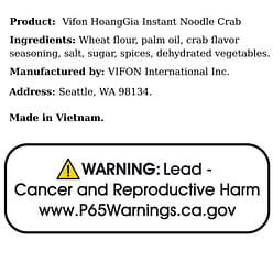 Vifon HoangGia Instant Noodle Crab 120g pack of 18 1 each