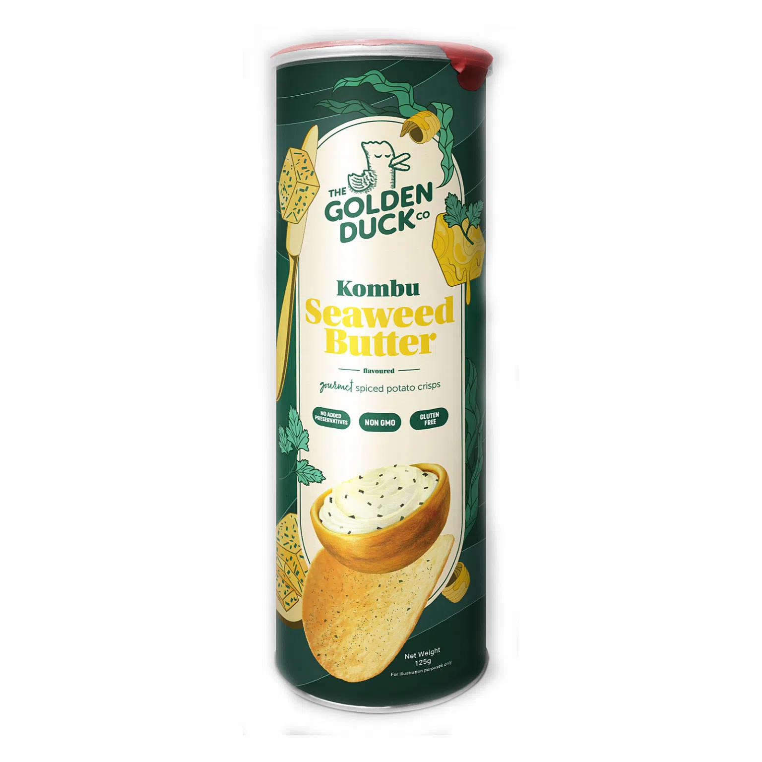 THE GOLDEN DUCK Gourmet Spiced Potato Crisps Kombu Seaweed Butter Flv 125g 1 個
