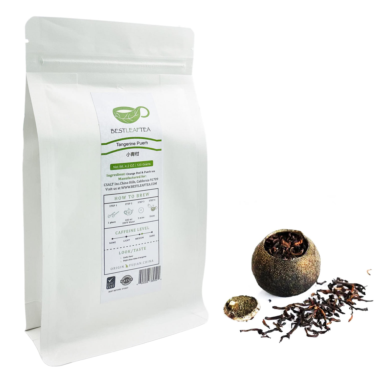 BESTLEAFTEA小青柑普洱茶 120g 袋裝 4.2 盎司
