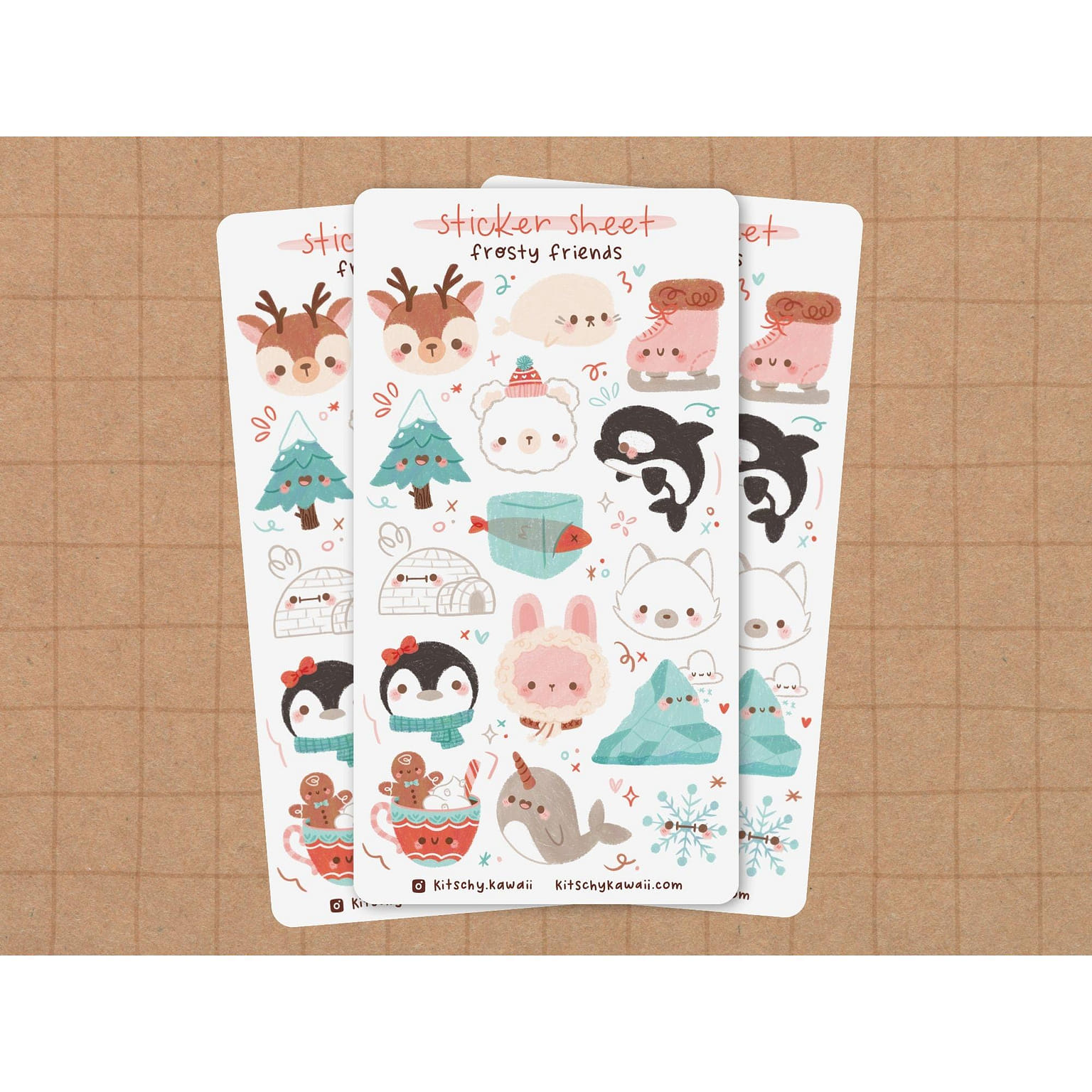 Winter Animals Sticker Sheet 1 개