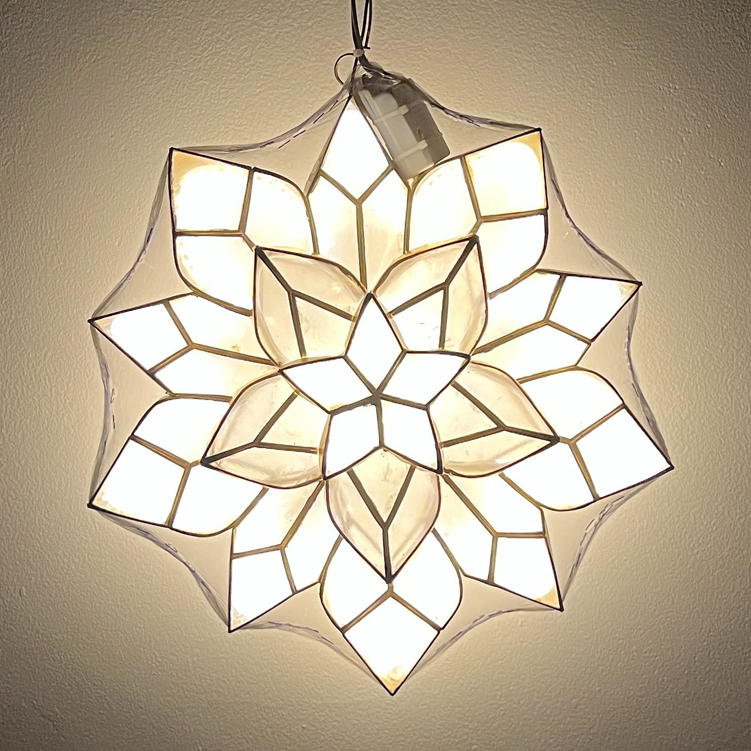 Sampaguita White Capiz Parol 15" 1 each
