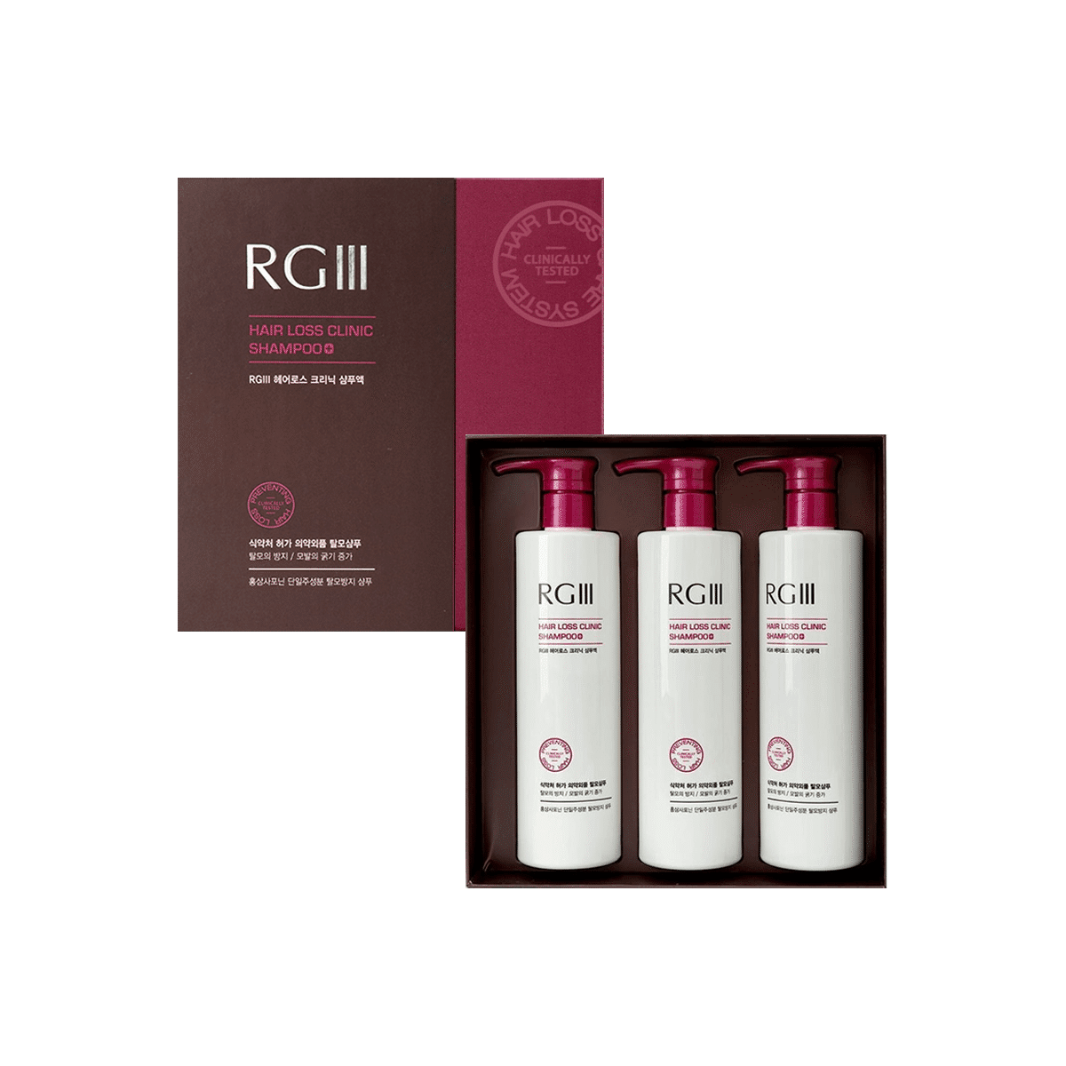 RGIII HAIR LOSS CLINIC SHAMPOO SET (3 Shampoos) 3 個
