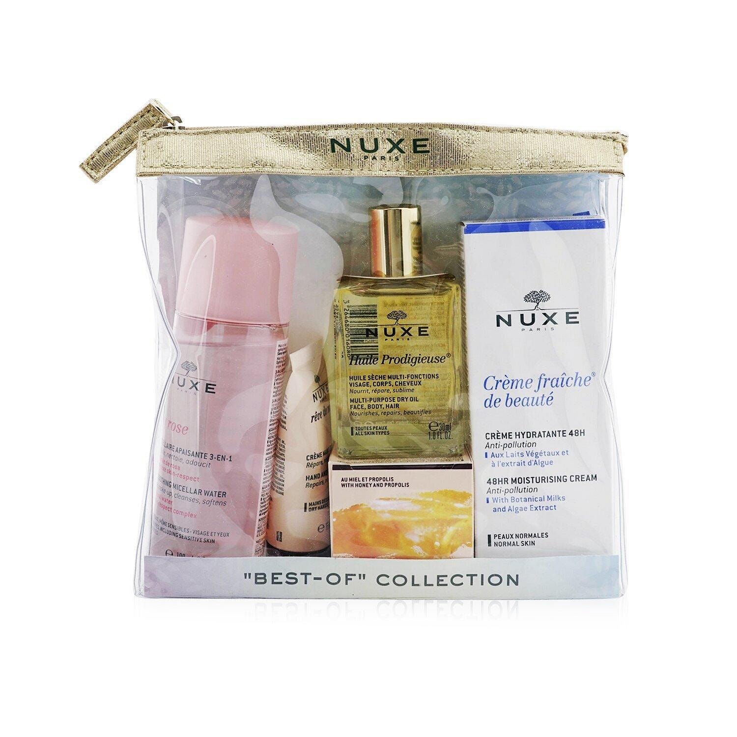 黎可詩 “最佳”系列:非常玫瑰膠束水+Reve De Miel護手和指甲霜+Huile Prodigieuse多用途乾性油+Reve De Miel 蜂蜜潤脣膏+Creme Fraiche De Beaute 48HR 保濕霜 5pcs 5 份