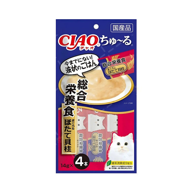 Cá ngừ & sò điệp Inaba CIAO 14g x 4 miếng 1 phần