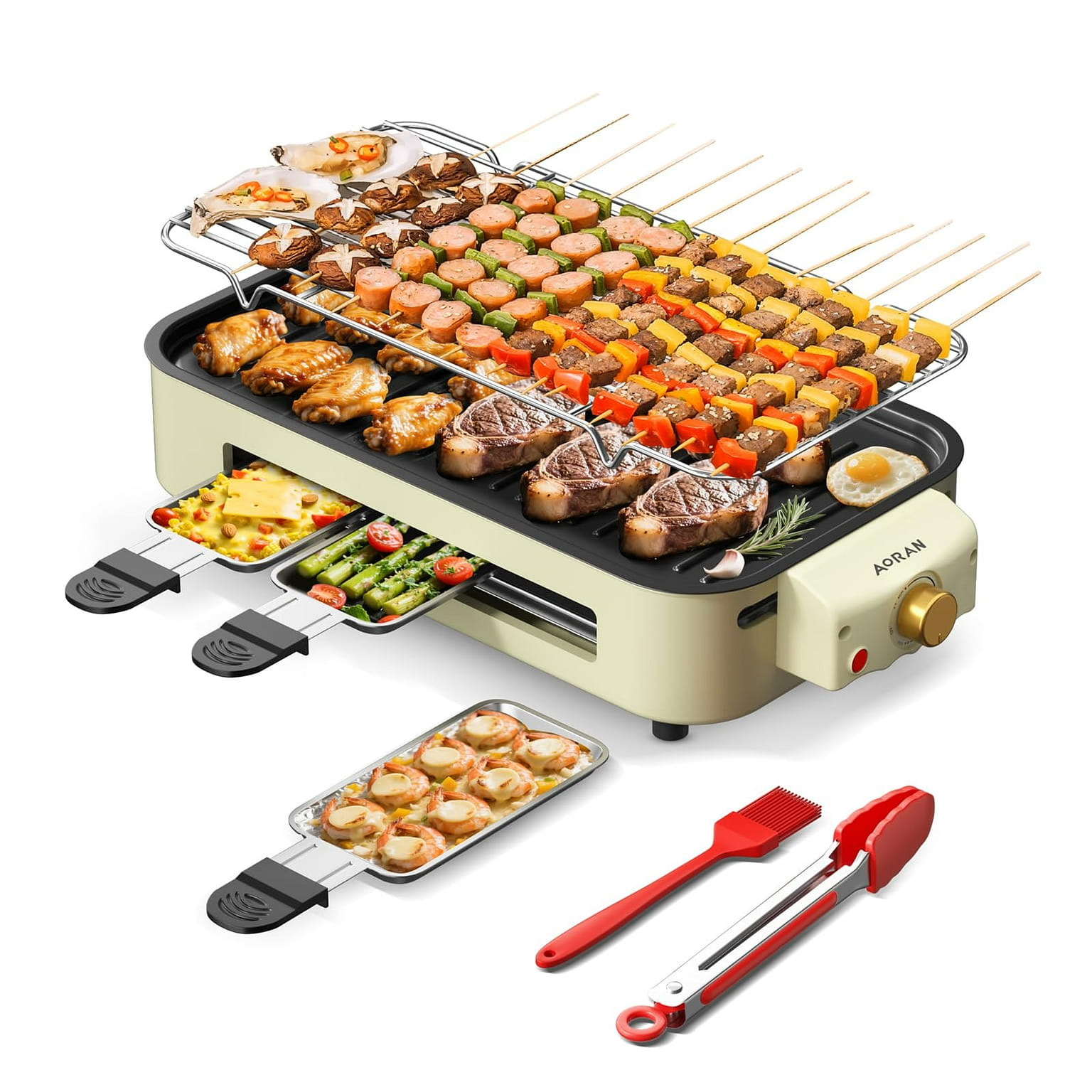 Electric Indoor Grill,2 in 1 Indoor Smokele Grills 1 each