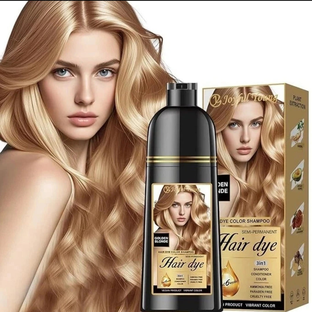 Golden Blonde 3 in 1 Hair Dye Shampoo Gray Coverag 1 box