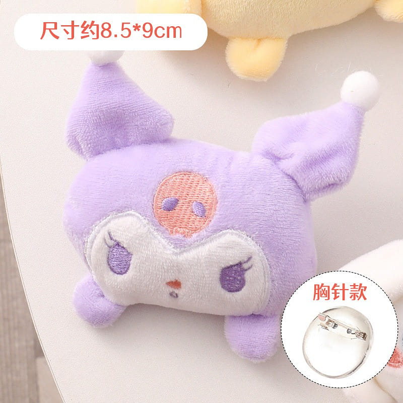 Sanrio Plush Brooch Cartoon Sweet Brooch- Kuromi 1Pc 1 ส่วน