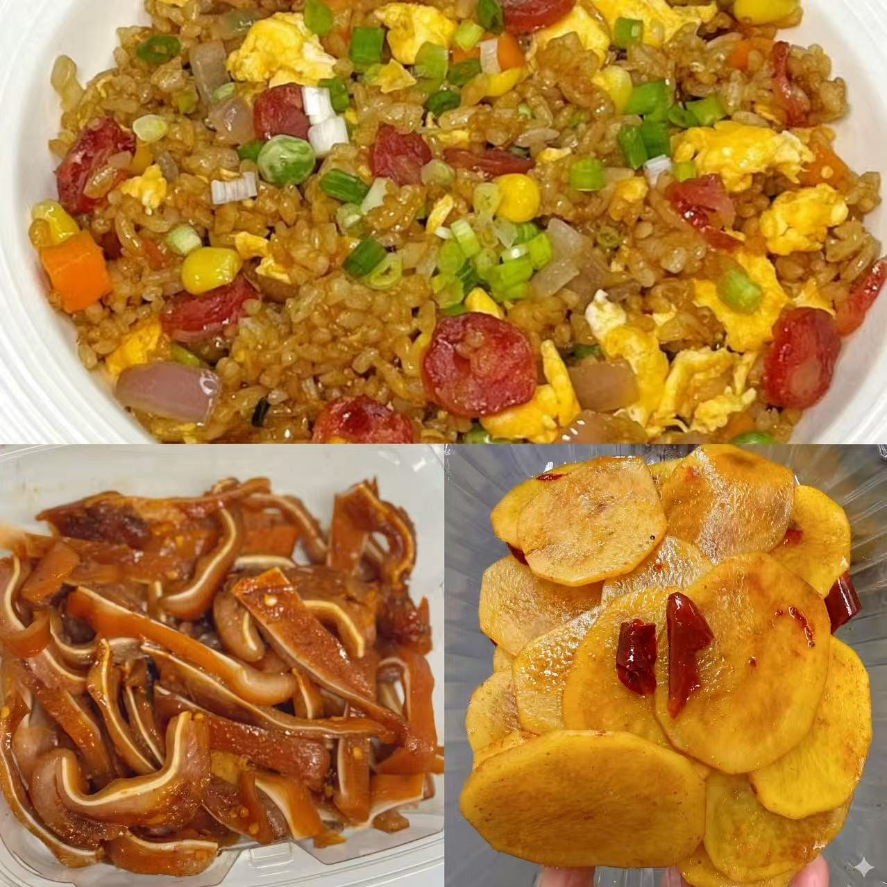 Spicy & sweet Trio | Fried Rice+pork ear+potato 1 each