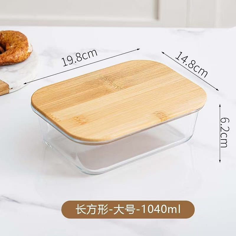 Large oblong bowl with lid made of high borosilica 1 개입