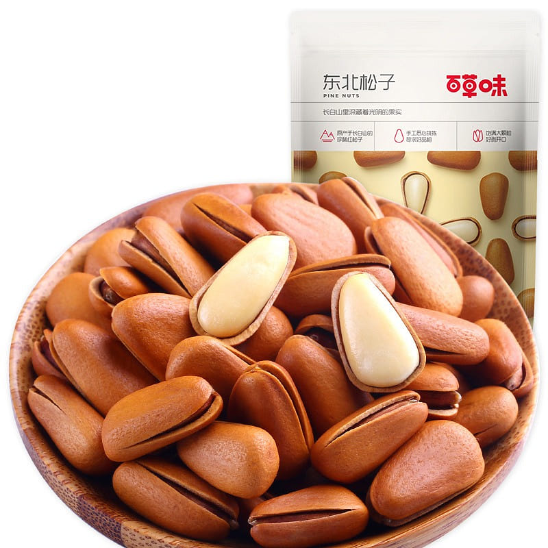 Baicao flavor Northeast Pine Nut roasted snack snack 100g/ bag 100 그램