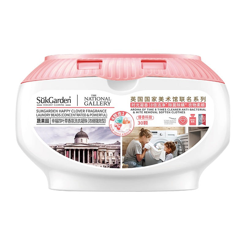Sukgarden cỏ bốn lá hạnh phúc viên giặt 4D hương thơm 4 trong 1 30 viên 1 box