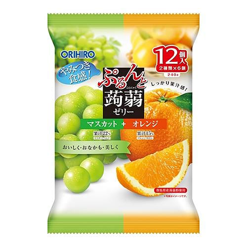 ORIHIRO Konjac Jelly (Muscat & Orange) 12pcs 240 g